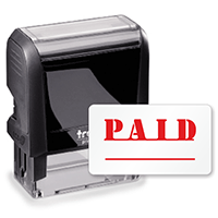 Self Inking Stamp   Paid (Red, Underline) Stamp