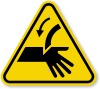 ISO Cutting of Fingers Curved Blade Symbol Sign