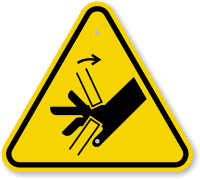 ISO Hand Crush Pinch Point Symbol Warning Sign