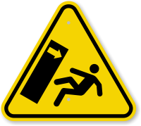 ISO Body Crush Tip Over Hazard Symbol Warning Sign