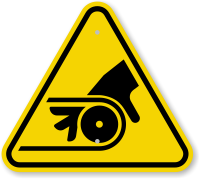 ISO Pinch Point Entanglement Symbol Warning Sign