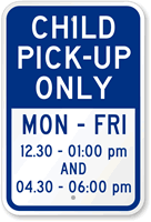 Custom Child Pick Up Sign