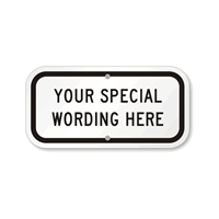 Custom Black Horizontal Template Parking Sign