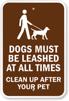 Dogs Must Be Leashed Sign