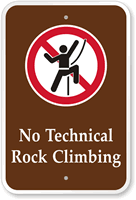 No Rock Climbing  Campground & Park Sign