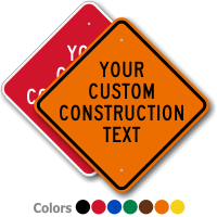 Customizable Diamond Industrial Construction Sign Template