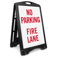 No Parking Fire Lane Sidewalk Sign
