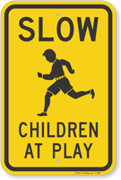 Slow, Children at Play Aluminum Sign