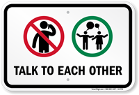 Talk To Each Other No Cellphone Symbol Sign