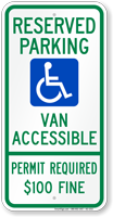 Delaware Reserved ADA Parking Van Accessible Sign