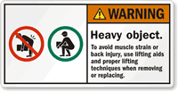 ANSI Proper Lifting Techniques Label