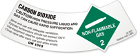 Carbon Dioxide Gas Cylinder Shoulder Label