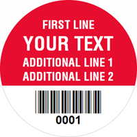 Custom 1" Diameter Circle Barcode Label