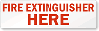 Fire Extinguisher Here Label