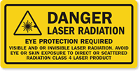 Laser Radiation Eye Protection Required Label