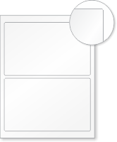 Laser Printable Blank Vinyl 2 Labels/Sheet 4.75in. x 7.75in.