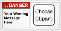 Personalized Text ANSI Danger Label Choose Clipart