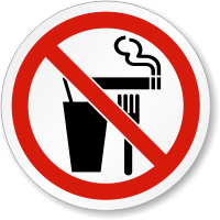 Do Not Eat Drink Or Smoke ISO Label