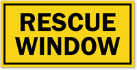 Rescue Window Laminated Label