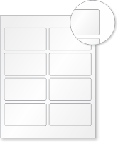 Laser Printable Blank Vinyl 8 Labels/Sheet 2in. x 3.75in.