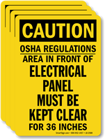 OSHA Regulations Electrical Panel Kept Clear Label