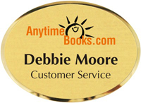 Personalized Metal Name Badge  Oval Shaped