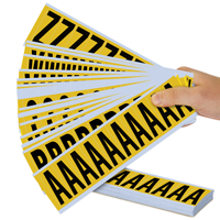 Mylar 2" Numbers and Letters Character Black on yellow Azkit