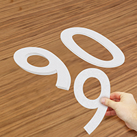 Die Cut Reflective Numbers Set 8 Inch Tall White