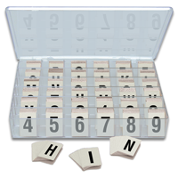 Reflective Vinyl Numbers and Letters Kit 1 Inch Tall Black and White