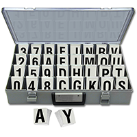 Reflective Vinyl Numbers and Letters Kit 2.5 Inch Tall Black and White