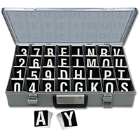 Reflective Vinyl Numbers and Letters Kit 2.5 Inch Tall White and Black