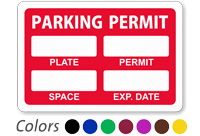 Parking Permit for Inside of Car Window, Colored