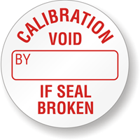 CALIBRATION BY VOID IF SEAL BROKEN