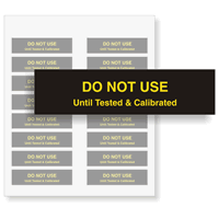 Do Not Use Until Tested Label