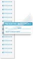 Preventive Maintenance Label: By/Date/Next  Blue