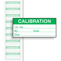 Calibration Labels Green On White