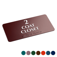 4x8 Braille Number Sign Custom Text for Room