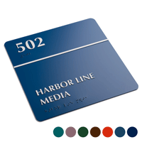 8x8 ADA Braille Sign with Custom Room Number and Name


