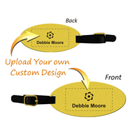 Custom Oval Double Sided Brass Luggage Tag