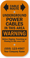 Custom Warning Cable Route Call Before Digging Sign