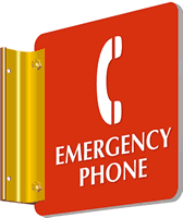 Emergency Phone with Graphic Sign