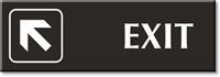 Exit with Top Left Arrow Engraved Door Sign