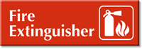 Fire Extinguisher Engraved Door Sign with Graphic