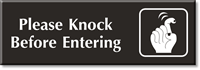 Please Knock Before Entering Sign with Graphic