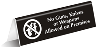 No Guns Knives Or Weapons Allowed Sign