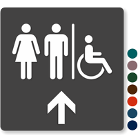 Men Women & Accessible Pictograms With Up Arrow