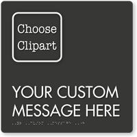 12x12 Custom Braille Sign with Clipart