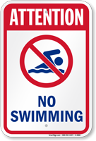 No Swimming Sign