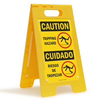 Tripping Hazard Riesgo De Tropezar Bilingual Caution Sign