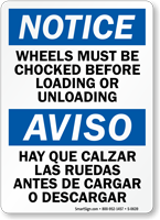 Truck Wheels Chocked Loading Unloading Sign